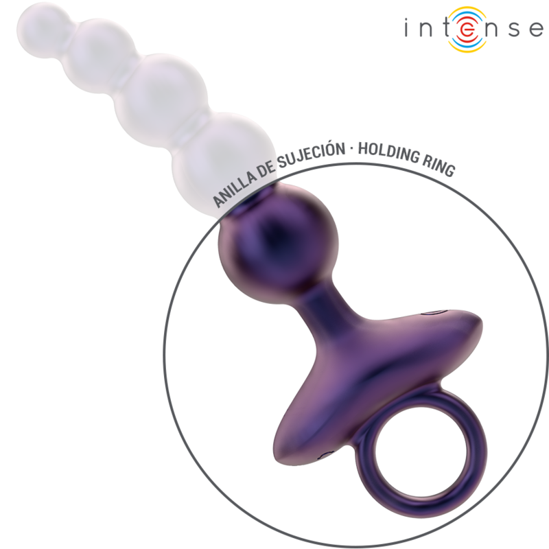 Close-up do Vibrador Anal Plug INTENSE Tito com Controle Remoto, destacando seu design ergonômico e material de silicone.