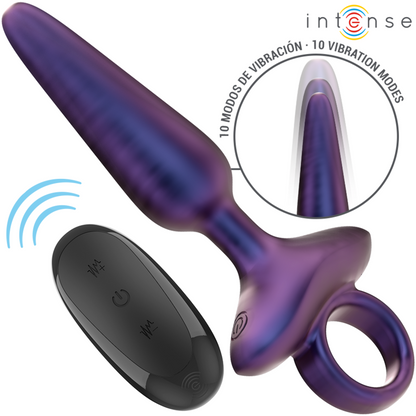 INTENSE Marlon Vibrador Anal Plug com Controle Remoto e 10 Modos de Vibração, mostrando seu design ergonómico e material de silicone.