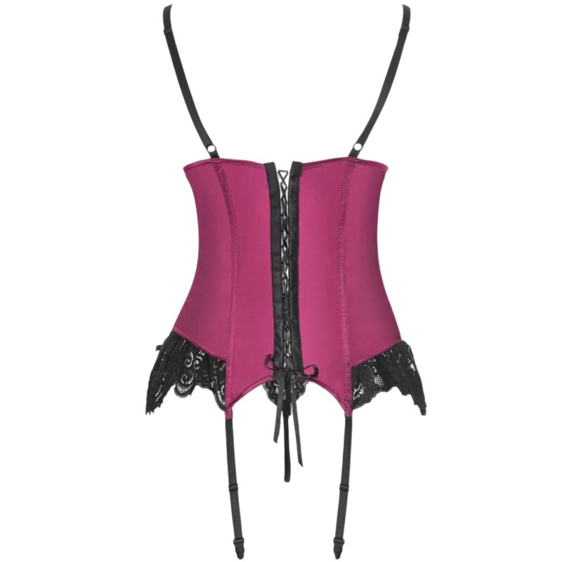 LIVCO CORSETTI MODA - AGRAFENA CF 90436 CORSÉ + TANGA BURDEOS S/M