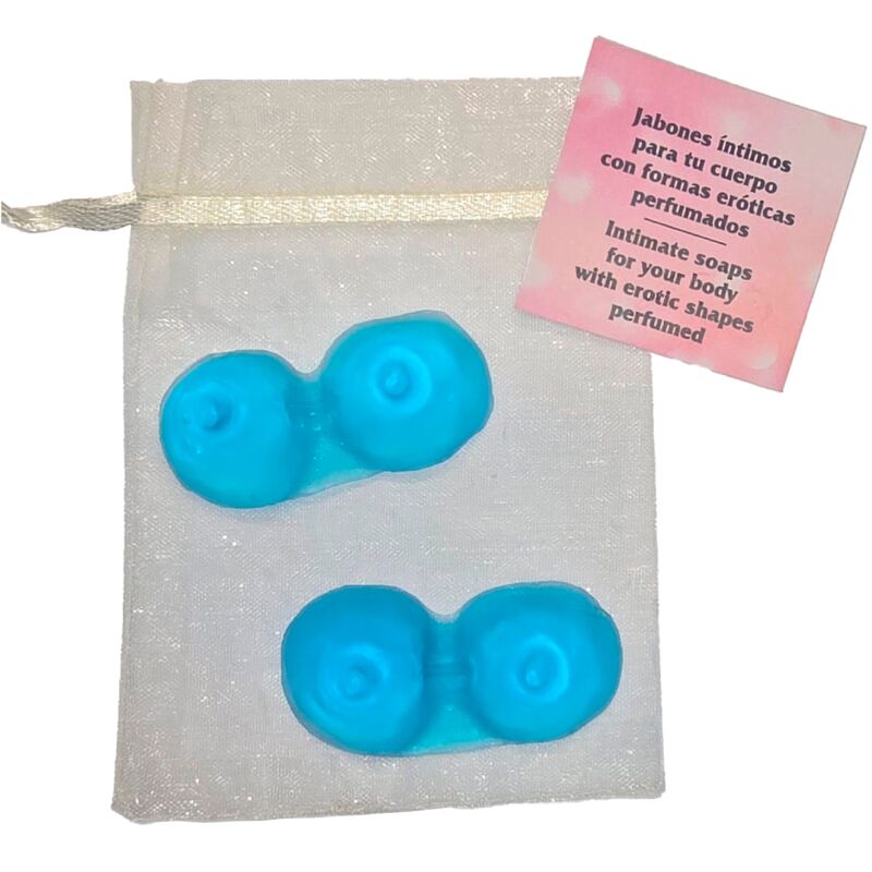 Jabones Perfumados con Forma de Senos Azules (2 Unidades)
