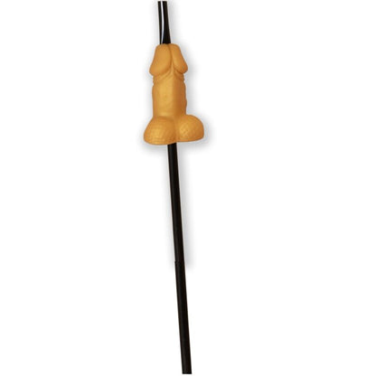 Pajita Dorada con Figura de Pene