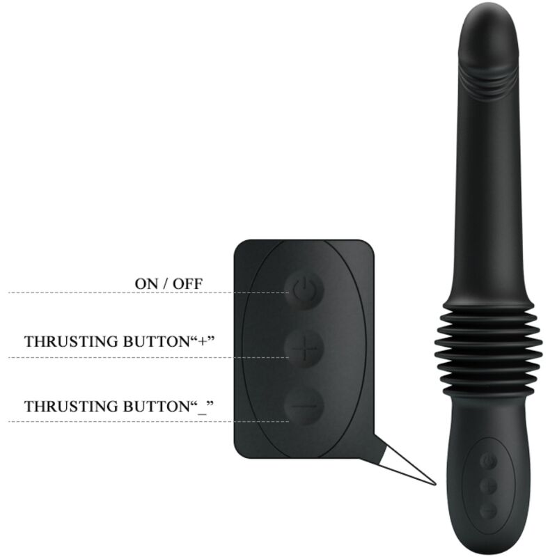 Close-up do Vibrador Calcinha PRETTY LOVE Pazuzu Preto, mostrando seu design discreto e ponta cônica.