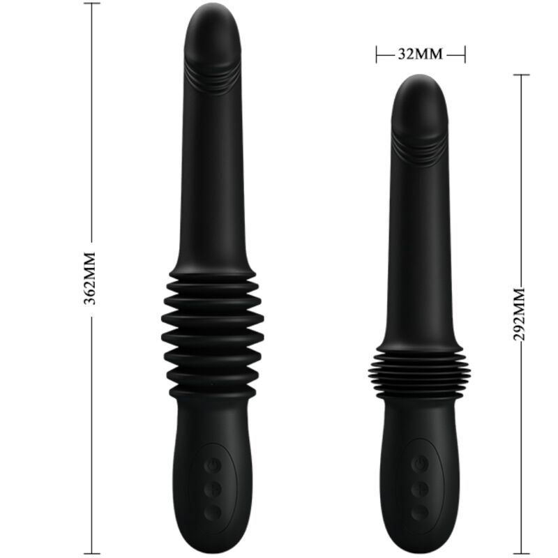 Close-up do Vibrador Calcinha PRETTY LOVE Pazuzu Preto, mostrando seu design discreto e ponta cônica.