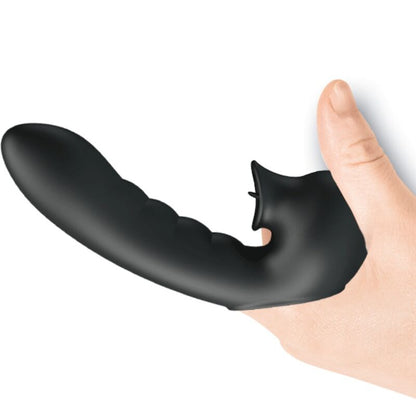 PRETTY LOVE Hobgoblin Manga de Dedo Vibratória e Estimulador Clitoriano 12 Vibrações, preto, para prazer versátil.