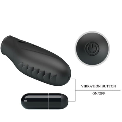 PRETTY LOVE Vibrador de Dedo Gilo Preto em Silicone para estimulação íntima e precisa.