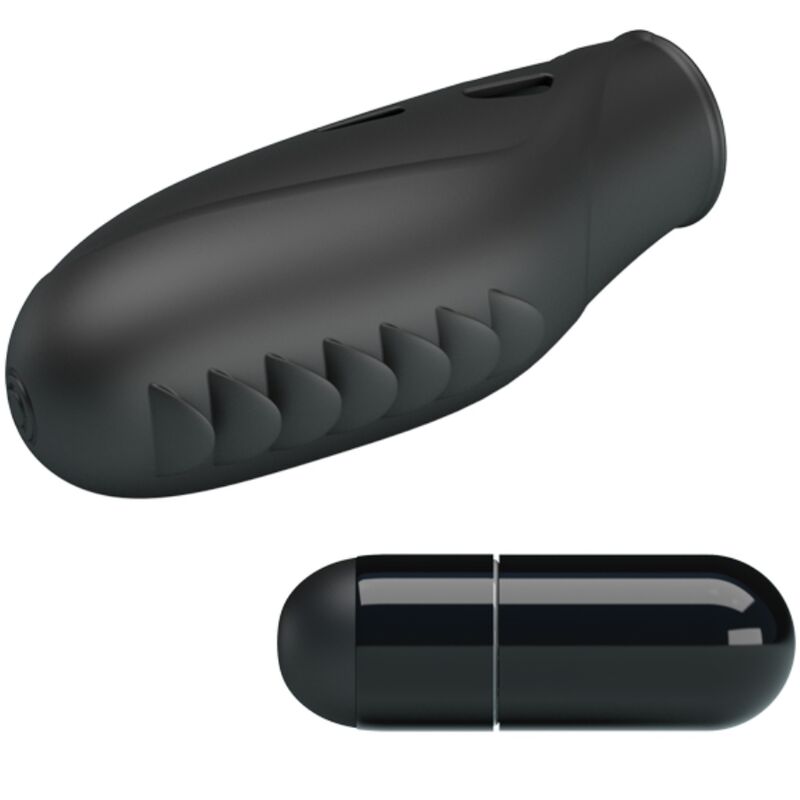 PRETTY LOVE Vibrador de Dedo Gilo Preto em Silicone para estimulação íntima e precisa.