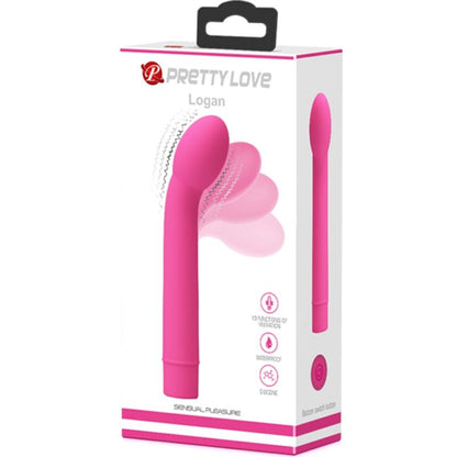 Vibrador Pretty Love Logan para estimulação do Ponto G, com 10 vibrações e cor rosa.