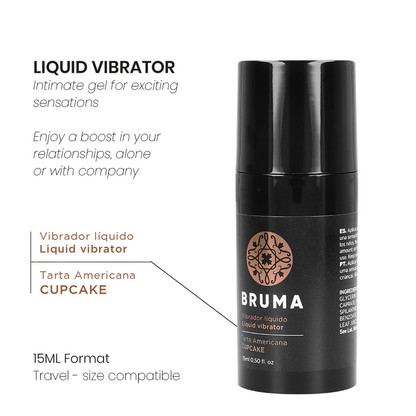 BRUMA Vibrador Líquido Ultra Deslizante Sabor Cupcake 15ml para prazer íntimo