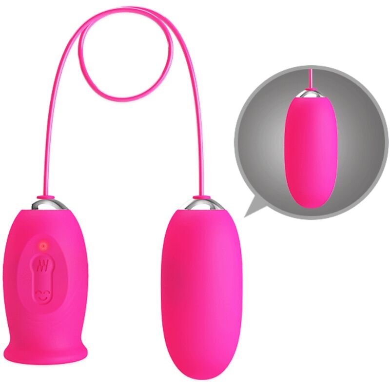 Close-up of the PRETTY LOVE Ovo Vibrador Daisy com Língua Estimulante de Clitóris Rosa, showcasing its dual stimulation features and silicone texture.