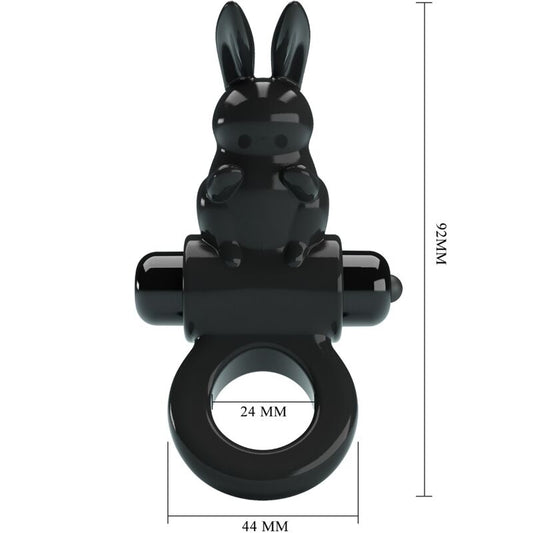 PRETTY LOVE Anel Vibrador Coelhinho Preto com 10 vibrações para prazer a dois