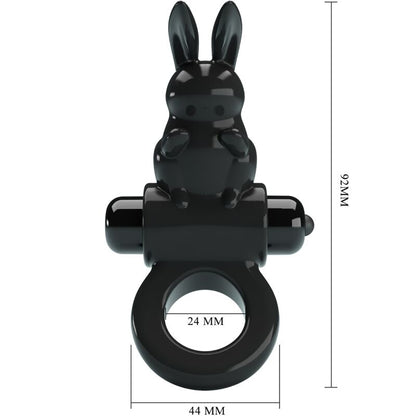 PRETTY LOVE Anel Vibrador Coelhinho Preto com 10 vibrações para prazer a dois