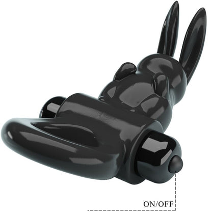 PRETTY LOVE Anel Vibrador Coelhinho Preto com 10 vibrações para prazer a dois
