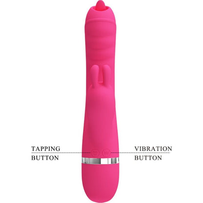 Vibrador Coelho Pretty Love Phoenix Rosa, mostrando design ergonômico e texturas para estimulação.