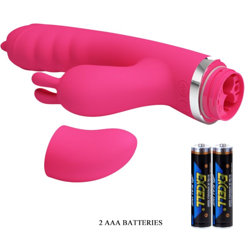 Vibrador Coelho Pretty Love Phoenix Rosa, mostrando design ergonômico e texturas para estimulação.