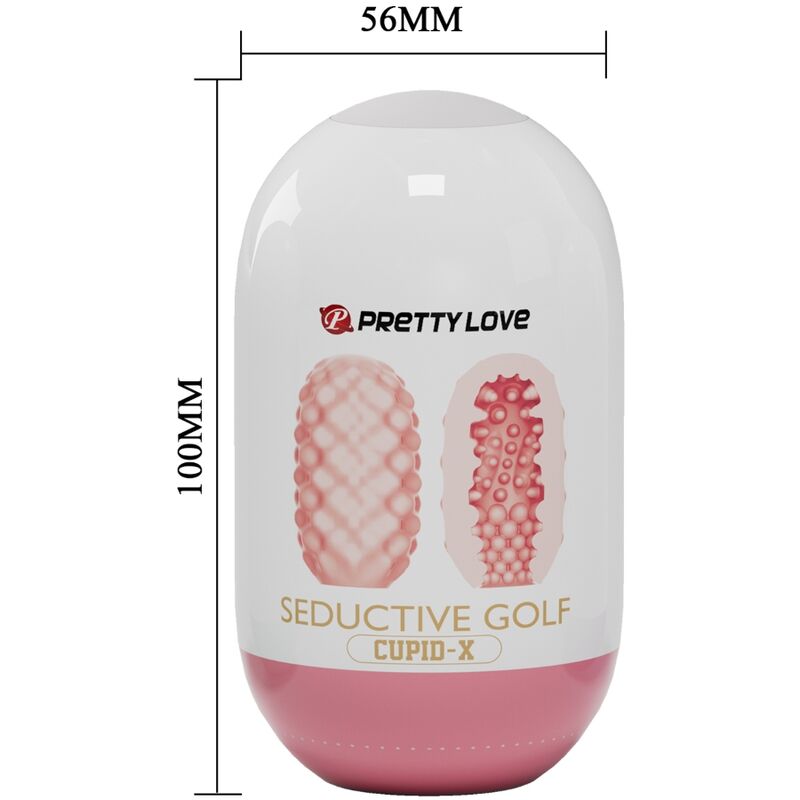 Close-up do masturbador masculino PRETTY LOVE CUPID X, mostrando suas texturas internas e cor rosa.
