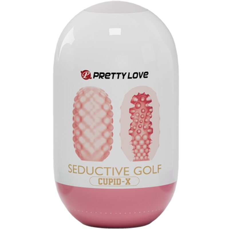 Close-up do masturbador masculino PRETTY LOVE CUPID X, mostrando suas texturas internas e cor rosa.