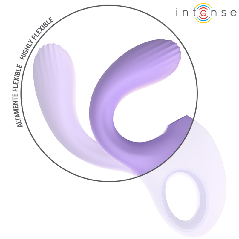 Vibrador e Estimulador Baxter Violet da Intense, destacando seu design ergonômico, cor vibrante e boca de sucção.