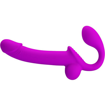 PRETTY LOVE Estimulador Strap-On Duplo Kelpie Roxo em silicone suave.