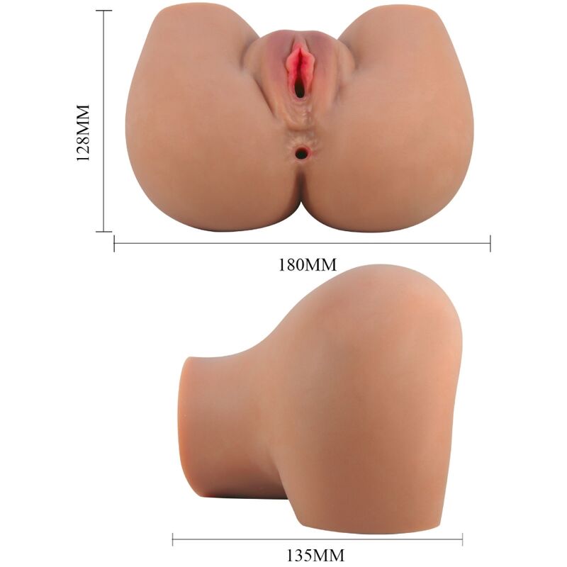 Masturbador Masculino Doble Entrada con Vagina y Ano Realistas y Vibrador Bullet