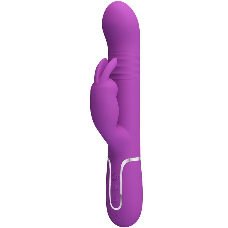 Vibrador Pretty Love Coale 4 em 1 Multifuncional Roxo de silicone com estimulação dupla.