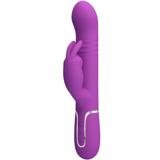 Vibrador Pretty Love Coale 4 em 1 Multifuncional Roxo de silicone com estimulação dupla.