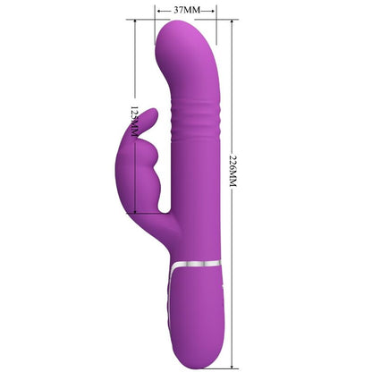 Vibrador Pretty Love Coale 4 em 1 Multifuncional Roxo de silicone com estimulação dupla.