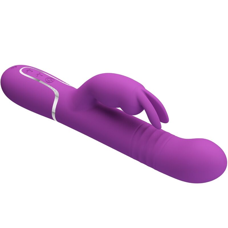 Vibrador Pretty Love Coale 4 em 1 Multifuncional Roxo de silicone com estimulação dupla.