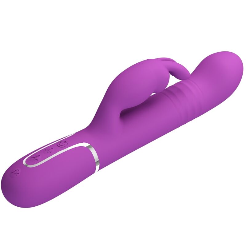 Vibrador Pretty Love Coale 4 em 1 Multifuncional Roxo de silicone com estimulação dupla.