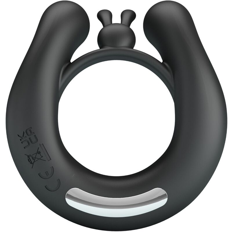 Close-up do PRETTY LOVE Anel Vibratório Dália com Estimulador Clitoriano, mostrando o design ergonómico e material de silicone.