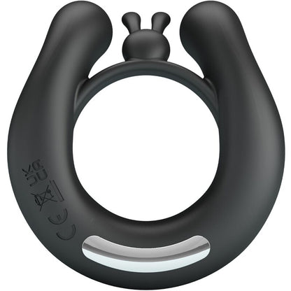 Close-up do PRETTY LOVE Anel Vibratório Dália com Estimulador Clitoriano, mostrando o design ergonómico e material de silicone.