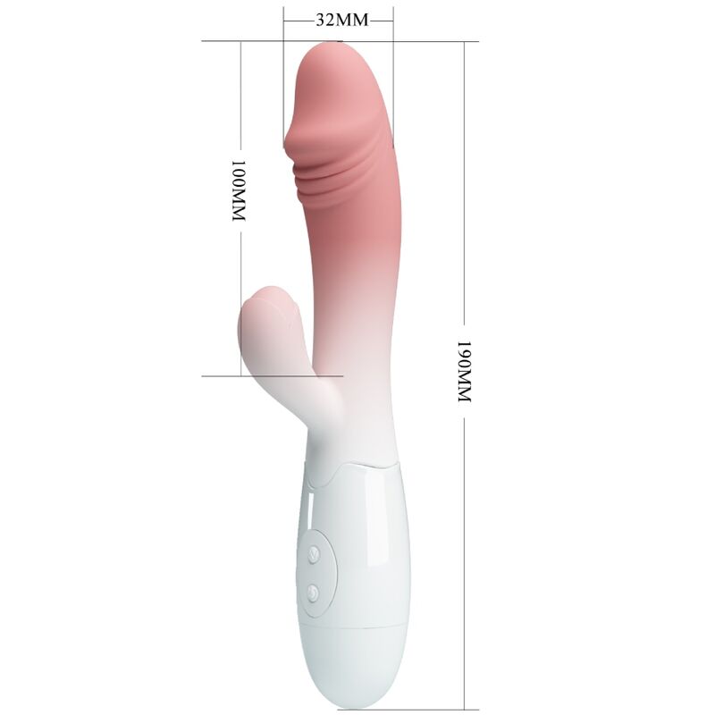 Vibrador Snappy Rabbit Pretty Love Rosa com 30 funções de vibração para estimulação dupla.