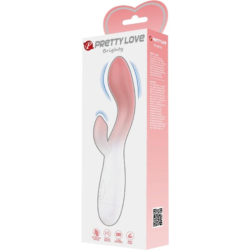 Vibrador PRETTY LOVE G-Spot e Clitóris Rosa, com design ergonómico e botões de controlo visíveis.