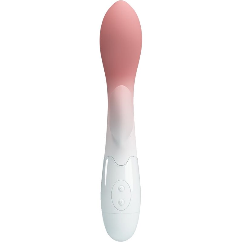 Vibrador PRETTY LOVE G-Spot e Clitóris Rosa, com design ergonómico e botões de controlo visíveis.