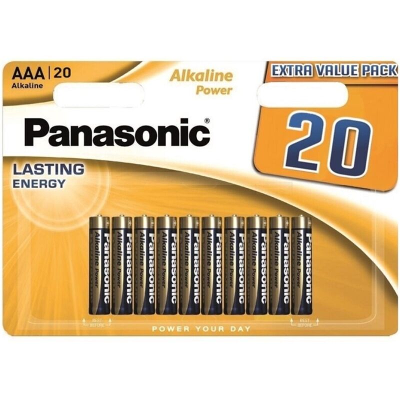 Bateria Alcalina Panasonic AAA LR03 Blister 20 Unidades