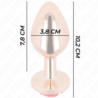 KINK - PLUG ANAL DE ORO ROSA CON ROSA ROJA L