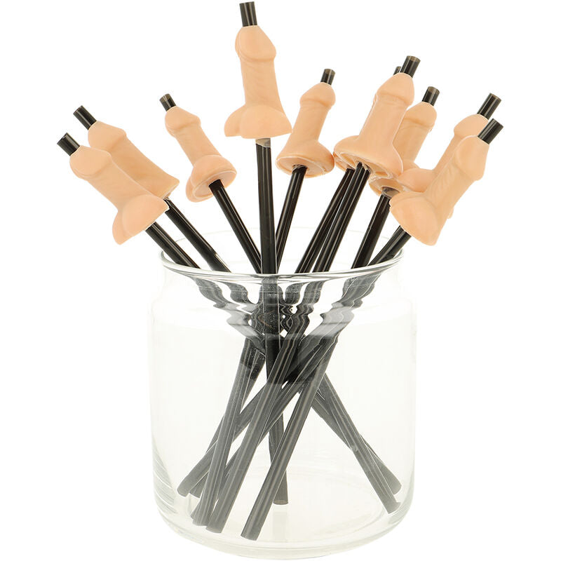 Pajitas de Fiesta con Forma de Pene - Pack de 10