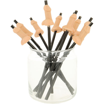 Pajitas de Fiesta con Forma de Pene - Pack de 10