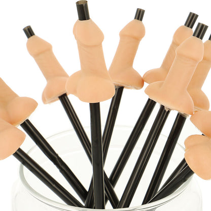 Pajitas de Fiesta con Forma de Pene - Pack de 10