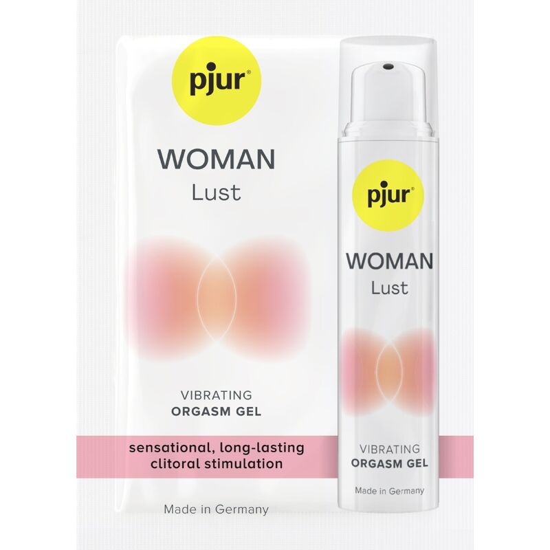 PJUR Gel Vibratório Woman Lust Dose Única 1,5ml, ideal para estimulação clitoriana.