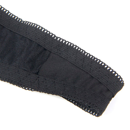 Conjunto de lingerie SUBBLIME preto com sutiã de laço ajustável e tanga.