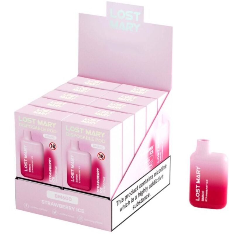 LOST MARY - BM600 VAPORIZADOR DE NICOTINA 2% DESECHABLE FRESA HIELO