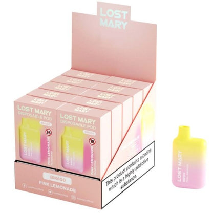 LOST MARY - BM600 VAPORIZADOR DE NICOTINA 2% DESECHABLE LIMONADA ROSA