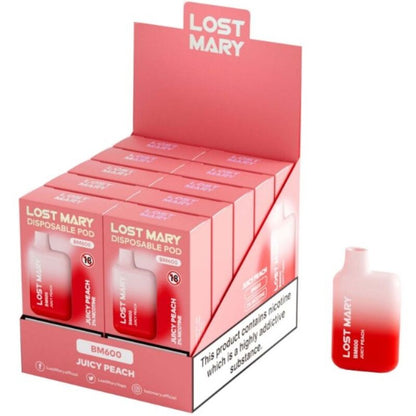 LOST MARY - BM600 VAPORIZADOR DE NICOTINA 2% DESECHABLE MELOCOTÓN JUICY