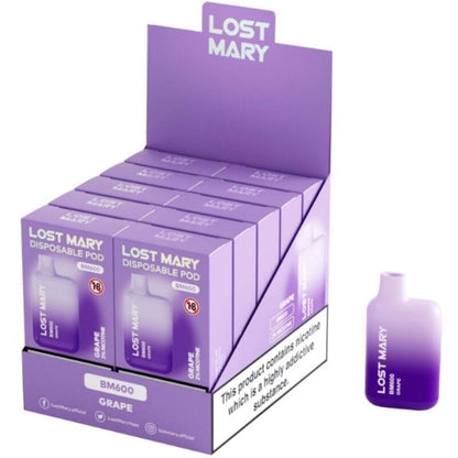 LOST MARY - BM600 VAPORIZADOR DE NICOTINA 2% UVA DESECHABLE