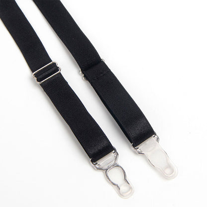 Conjunto de lingerie bondage preto SUBBLIME com sutiã e cinta-liga, destacando o design sensual e materiais de alta qualidade.