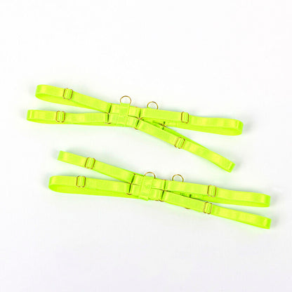 Imagem do Conjunto de Lingerie SUBBLIME Verde Fluorescente com detalhes de corte vazado e alças.