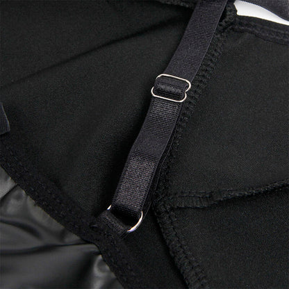 SUBBLIME Vestido com Alças Couro PU Preto, destacando a textura e o design sensual
