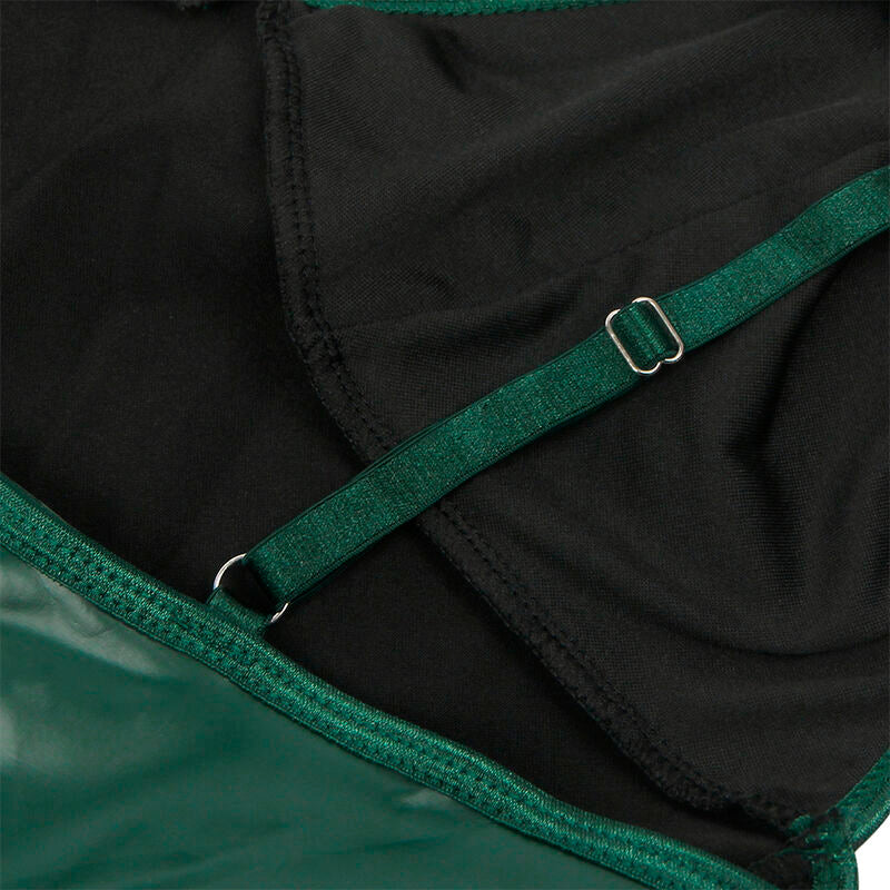 SUBBLIME Vestido com Alças de Couro Verde L/XL, detalhe do tecido e design.