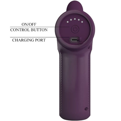 Close-up of the PRETTY LOVE Massageador DJ Scholar, a powerful purple wand vibrator with 5 settings.