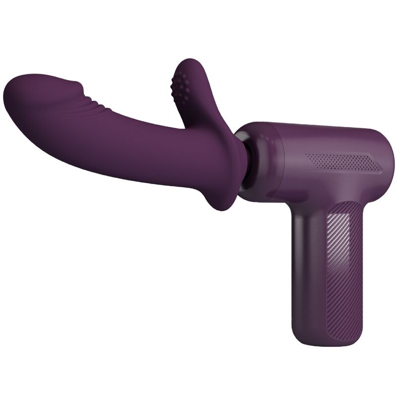 Close-up of the PRETTY LOVE Massageador DJ Scholar, a powerful purple wand vibrator with 5 settings.